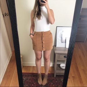 Altar’d State Red Corduroy Button Down Skirt